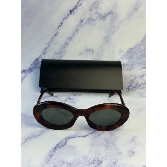 NEW Saint Laurent SL594 Oval Sunglasses in Havana Brown main image 4